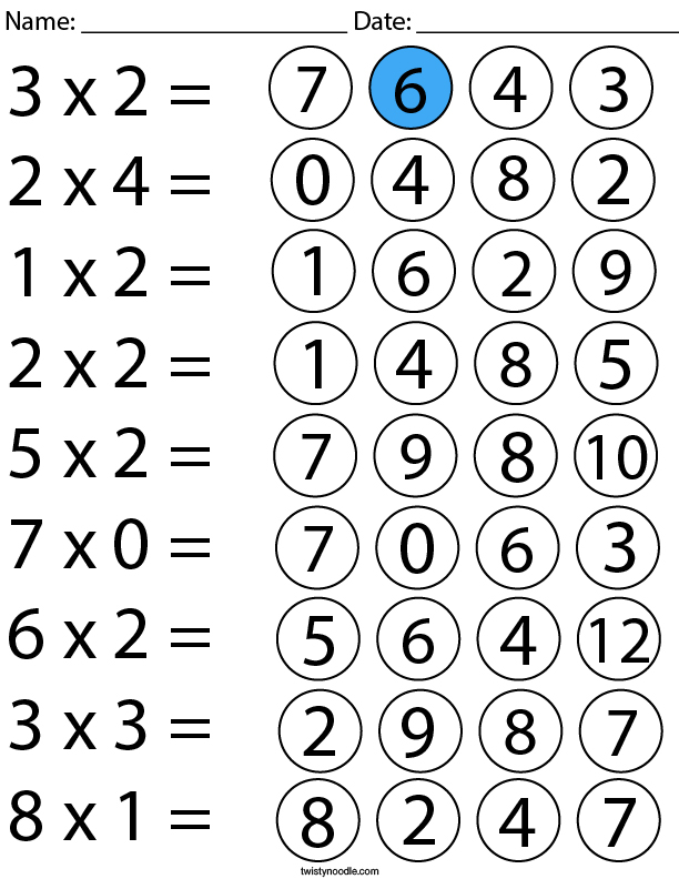 Multiplication Color The Answer Math Worksheet Twisty Noodle Multiplication color the answer math worksheet twisty noodle